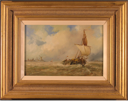 Paul Zander, Original oil painting on panel, Marine Scene