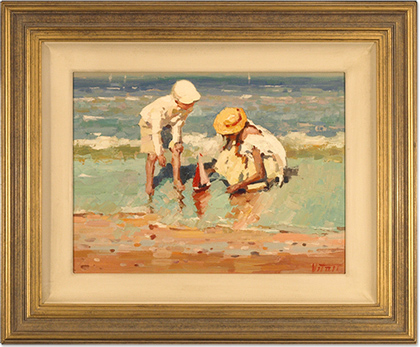 Vitali Bondarenko, Original oil painting on canvas, Beach Scene
