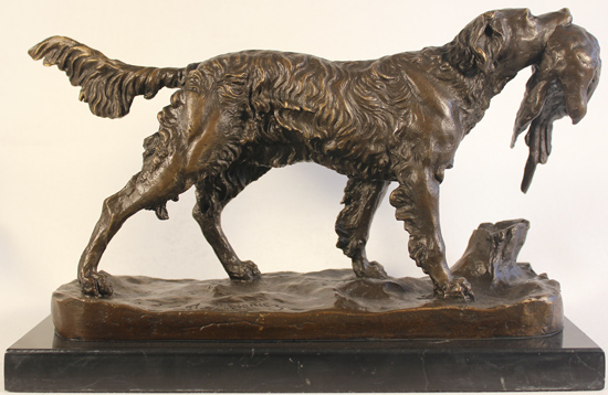 Bronze Statue, Bronze, Hunting Dog