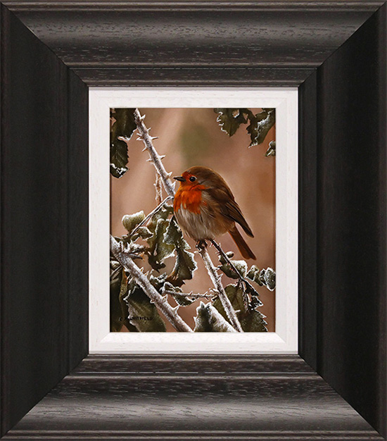 Carl Whitfield, Original oil painting on panel, A Winter Visitor 