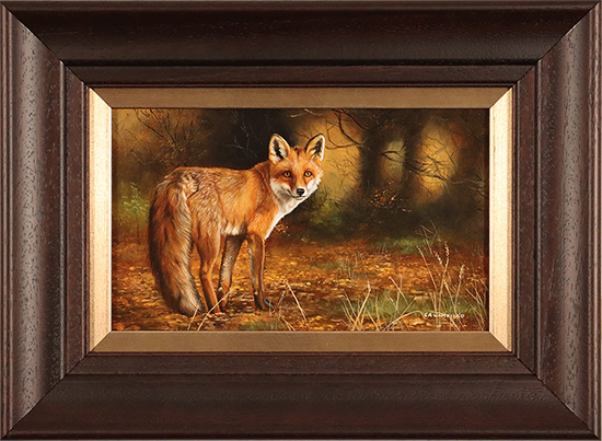 Carl Whitfield, Original oil painting on panel, Fox in Autumn