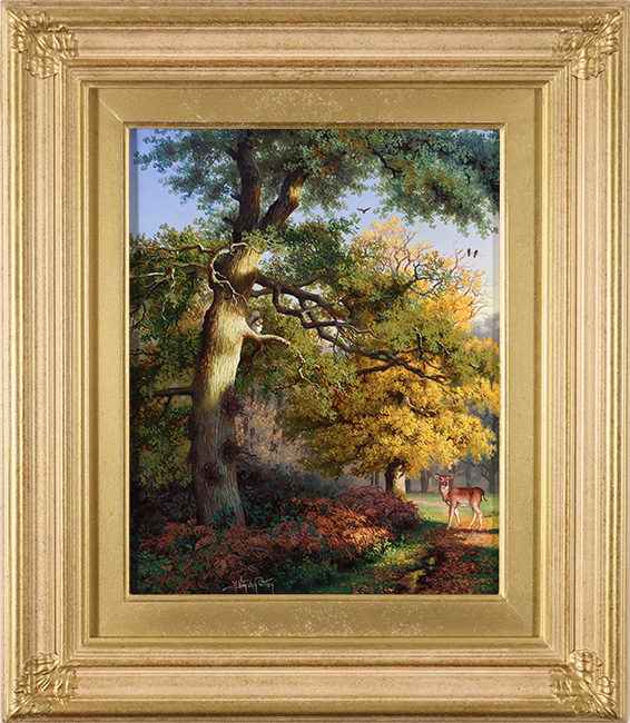 Daniel Van Der Putten, Original oil painting on panel, Autumn in Strid Wood, Yorkshire 