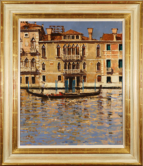 David Sawyer, RBA, Original oil painting on panel, Palazzo Vernier Contarini, Grand Canal, Venice