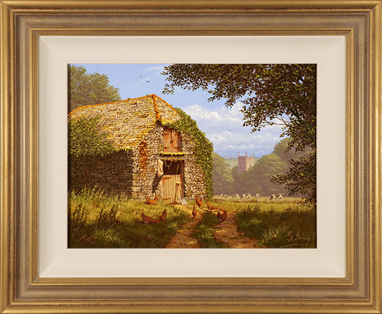 Edward Hersey, Original oil painting on panel, The Lucky Barn, North Yorkshire