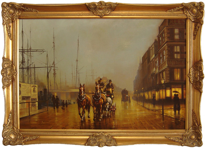 Graham Isom, Original oil painting on canvas, Princess Dock, Hull