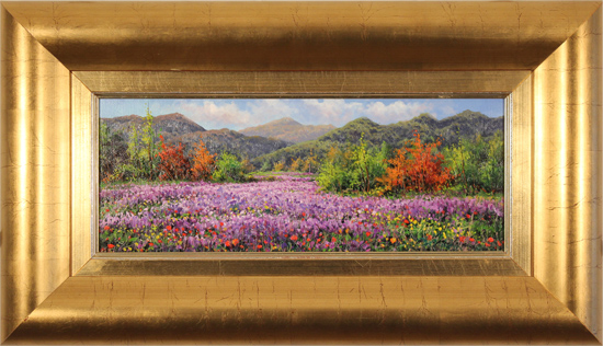 Joan Coloma, Original oil painting on canvas, Paisaje con Lilas (Landscape with Lilacs)