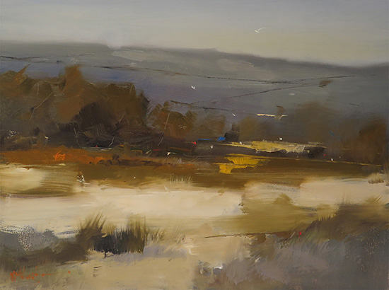 Michael John Ashcroft, ROI, Original oil painting on panel, Late Autumn and Snow