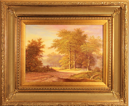 Paul Morgan, Original oil painting on panel, Autumnal Landscape