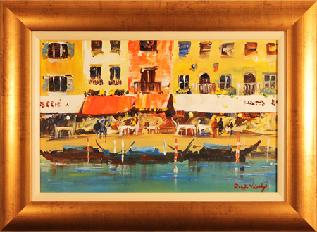 Roberto Luigi Valente, Original acrylic painting on board, Portofino