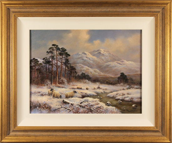 Wendy Reeves, Original oil painting on canvas, Winter in the Scottish Highlands