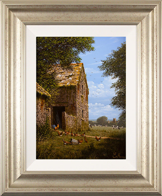 Edward Hersey, Original oil painting on panel, The Summer Barn