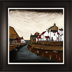 Sean Durkin, Original oil painting on panel, A Paddle at Staithes 