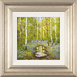 Terry Evans, Original oil painting on panel, Spring Bluebells