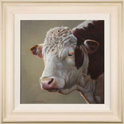 Wayne Westwood, Original oil painting on panel, Hereford Bull